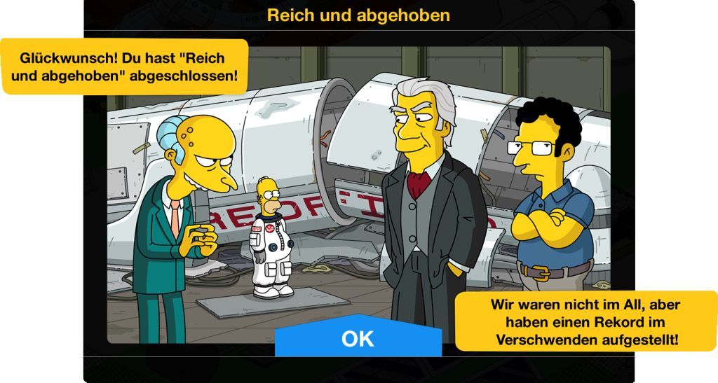 Reich und abgehoben Ende